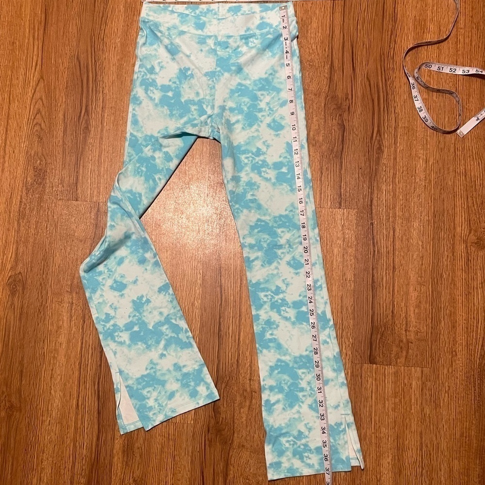 Children's Place Girls Flare Legging Pants blue tie dye pants - Picture 3 of 7